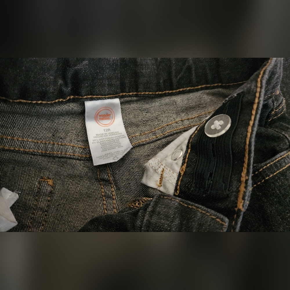 Black/gray Denim Long Jeans - Picture 5 of 5